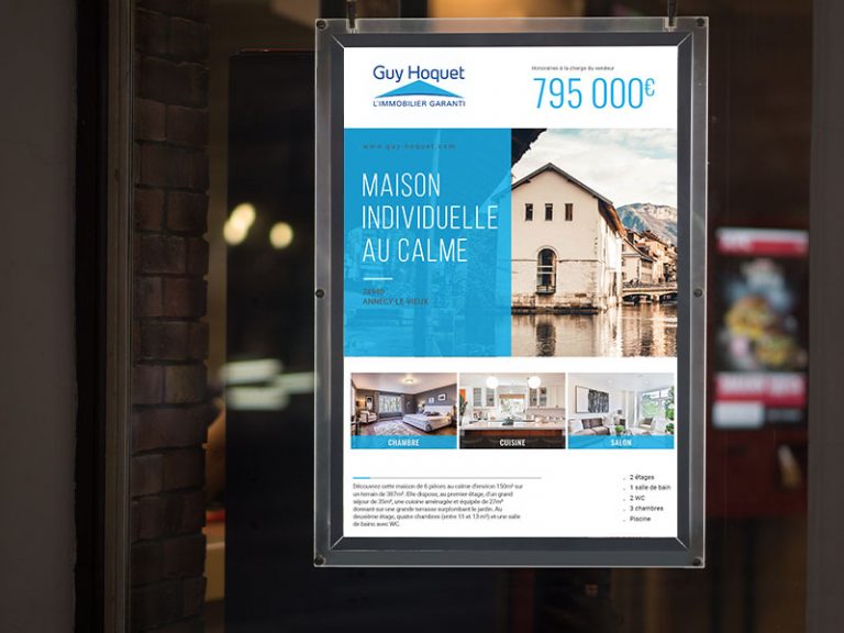 Affichage dynamique agence immobilière