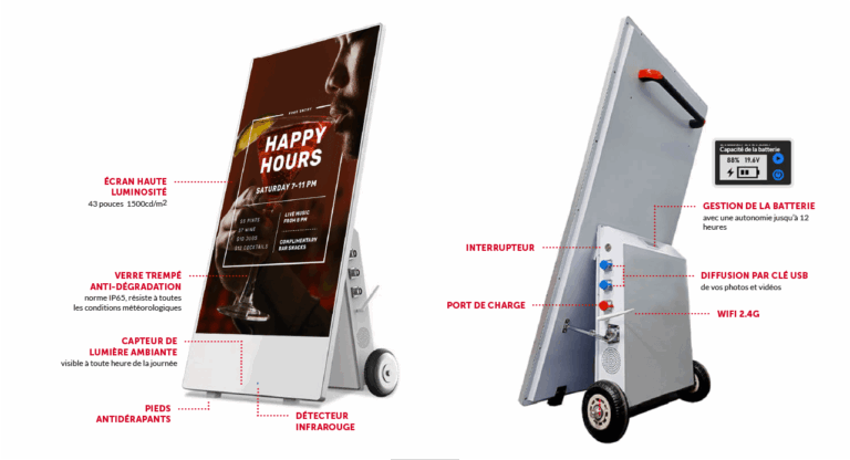 CHEVALET NUMERIQUE DOUBLE FACE CALVADOS WAWACOM