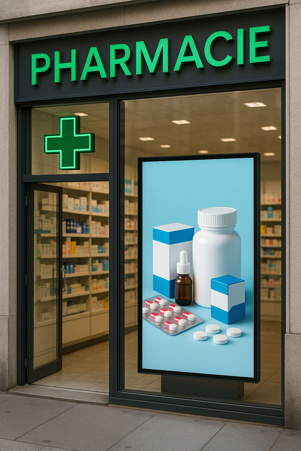 affichage pharmacie wawacom normandie