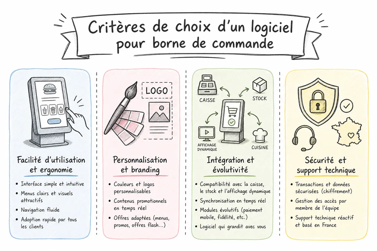 Borne de commande: quel logiciel pour automatiser vos ventes? , Critères de choix d’un logiciel pour borne de commande